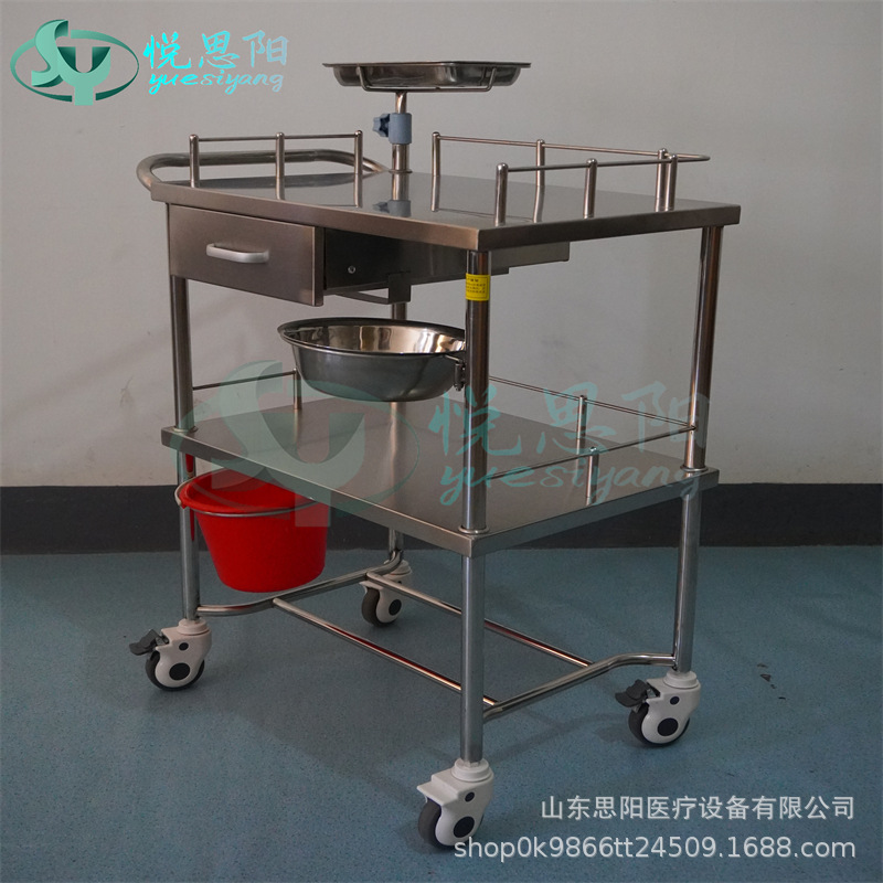 醫(yī)用不銹鋼治療車出口產(chǎn)品換藥車美容院手術(shù)室手推車支持跨境電商